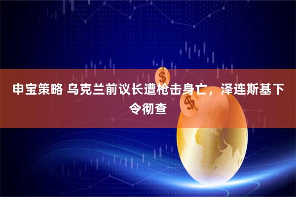 申宝策略 乌克兰前议长遭枪击身亡，泽连斯基下令彻查