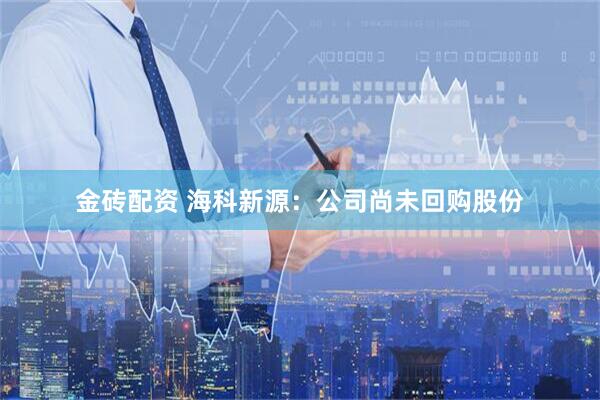 金砖配资 海科新源：公司尚未回购股份
