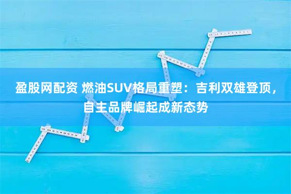 盈股网配资 燃油SUV格局重塑：吉利双雄登顶，自主品牌崛起成新态势