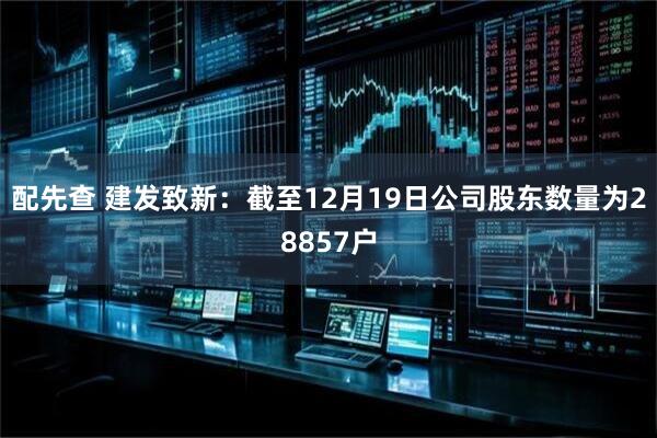配先查 建发致新：截至12月19日公司股东数量为28857户