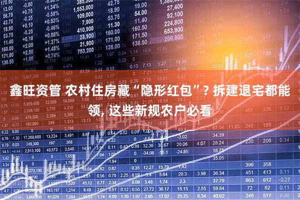鑫旺资管 农村住房藏“隐形红包”? 拆建退宅都能领, 这些新规农户必看